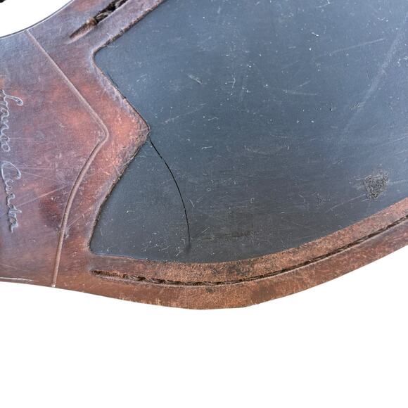 Franco Cuadra Brown Genuine Deerskin Pebbled Leather Zip-Up Ankle Boot Sz 28.5 main image 14